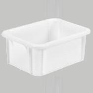 Bac alimentaire en polyéthylène 13L - Coins arrondis - 400 x 300 mm - Blanc_0