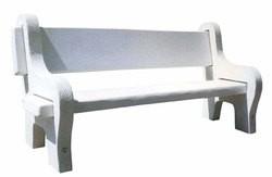 Banc Mallorque - béton armé et granulats de marbre - coloris blanc, ocre ou gris silex - 190 x 72 x 92 cm_0