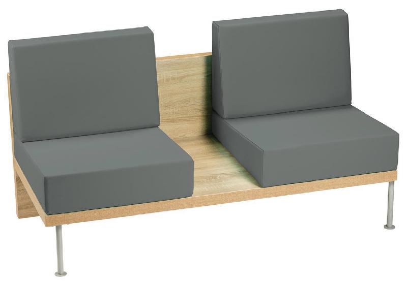 BANQUETTE 2 PLACES FAAR PVC URBAN CENDRE - MANUTAN COLLECTIVITÉS