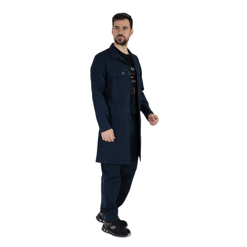 Blouse de travail Ambre coton/polyester - 7mimup Lafont - col transformable, poches multiples, fermeture par pressions_0