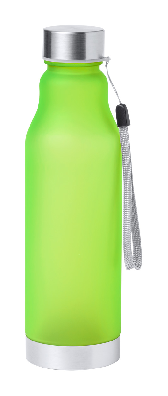 Bouteille en RPET - 600 ml avec dragonne, bouchon et base en acier inoxydable - Sans BPA_0