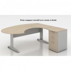 Bureau compact ergonomique avec caisson intégré tono – mobel linea_0