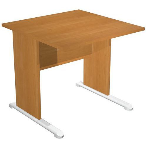 BUREAU DROIT AVEC PIEDS L FAST - 80 CM - AULNE - AULNE/ALU