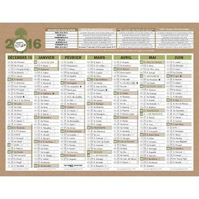 CALENDRIER BOUCHUT NATURA - PAPIER RECYCLE - 6 MOIS PAR FACE - 13 X 17 CM