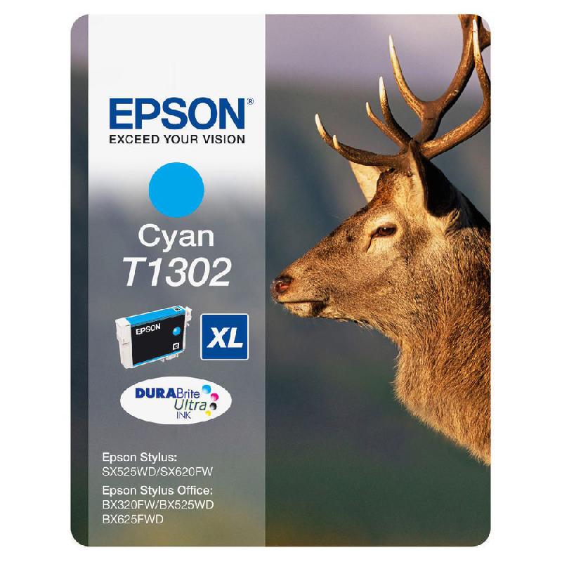CARTOUCHE EPSON T1302 - CYAN - HAUT RENDEMENT 1000 PAGES