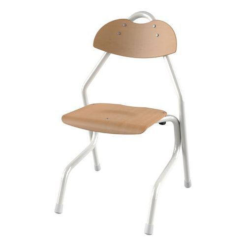 CHAISE TEMPO AST - T4 COQUE BOIS NATUREL - ALU BLANC 9016 - MOBIDECOR