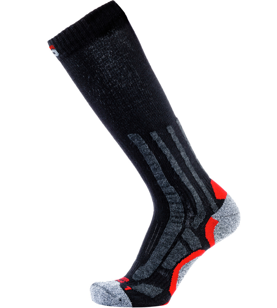 CHAUSSETTES DE TRAVAIL HIVER NOIR/ROUGE