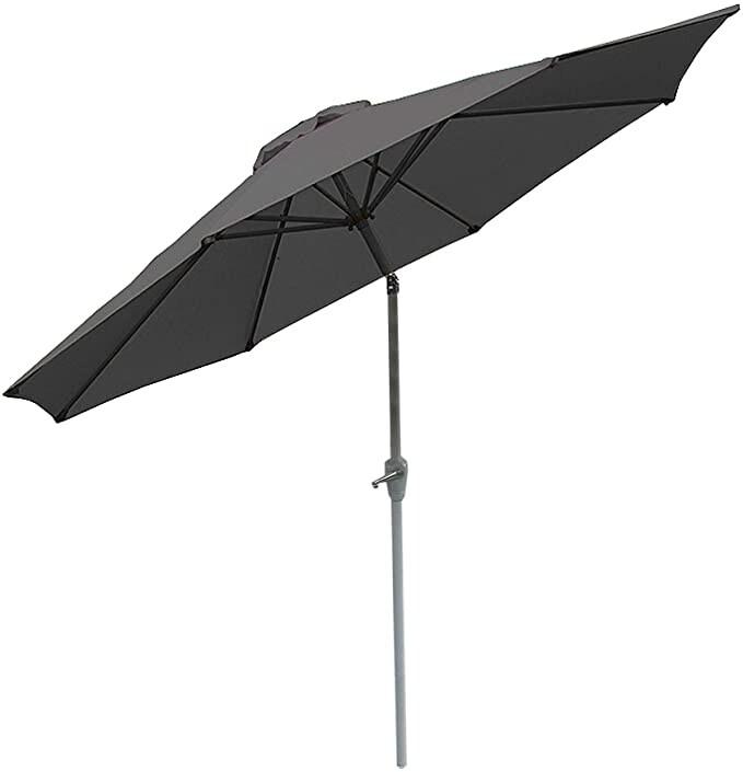 Décoshop26 - Parasol de jardin Ø 2,7m inclinable polyester/aluminium 5kg anthracite 04_0003879 - aluminium 3000533832694_0