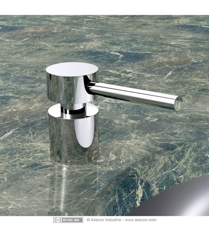 Distributeur de savon encastré sur plan - Axeuro Industrie AX9436P - laiton chromé brillant, bec 90 mm_0