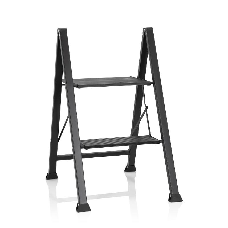 Échelle pliante SOLID W5 Aluminium noir 2 étapes hjh OFFICE - noir aluminium 801204_0