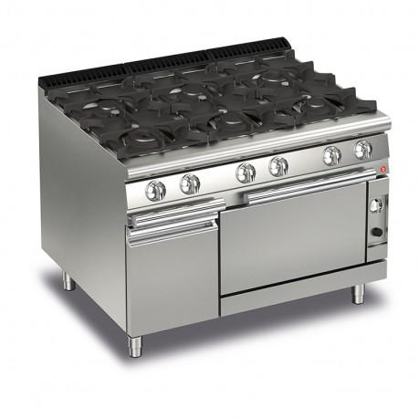 Fourneau - 6 feux vifs gaz sur four gaz et placard fermé - Queen 700 - Baron - 70QPCFG1206_0