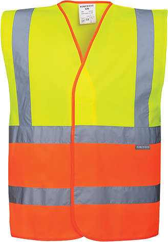 Gilet hv bicolore jaune orange c481, lxl_0