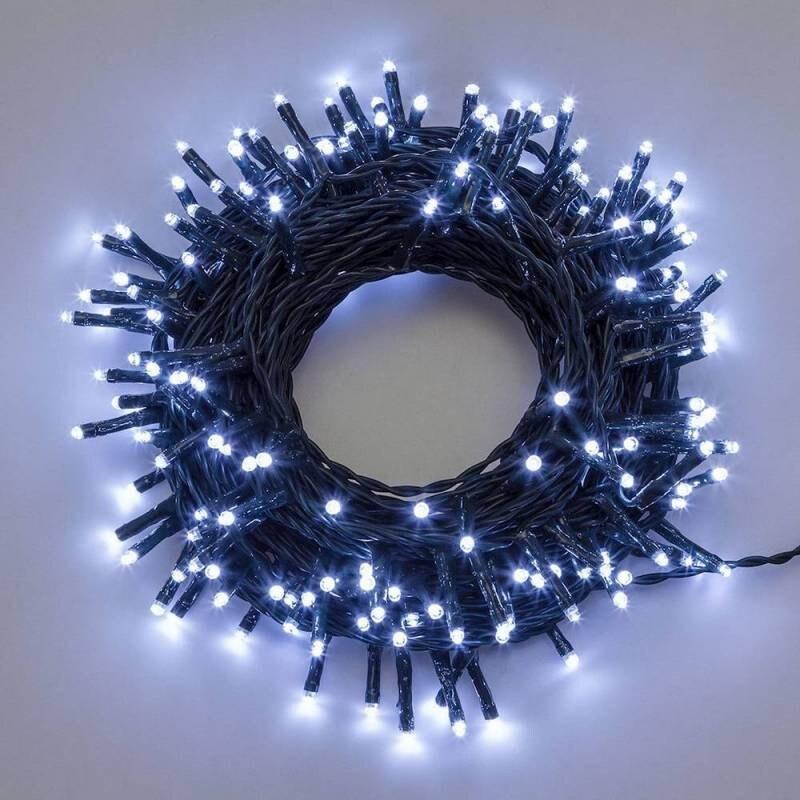 Guirlande lumineuse 70M 1000 MiniLED blanc froid 8 modes d'animations câble vert 30V Lotti - blanc 8024199036963_0