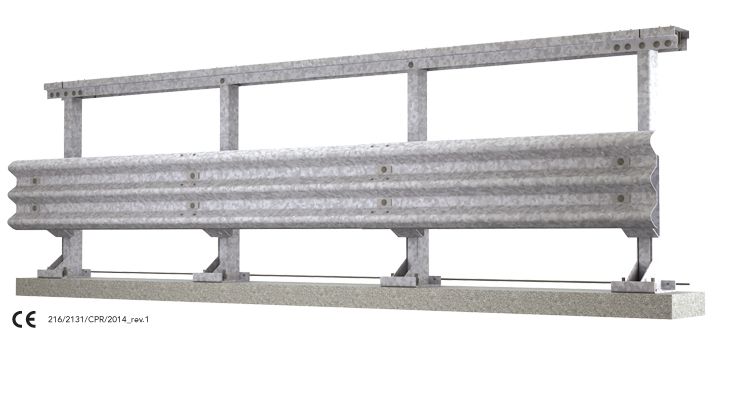 H4-W4 3 ondes - Glissière de sécurité bordure pont - Marcegaglia Buildtech - Barrière 1 420 mm hauteur_0