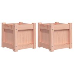 Helloshop26 - Jardinière bac lit surélevé plantes fleurs jardin terrasses lot de 2 bois massif douglas marron 02_0039058 - 3000218007591_0
