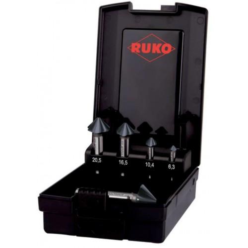 JEU DE 5 FRAISES CONIQUES À CHANFREINER ULTIMATECUT 4S HSS RUNATEC - Ø 6,30 À 25MM RUKO