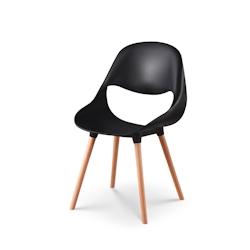Kosmi Chaise de salle à manger CHLOE noire et pieds en bois - 3760301693529_0