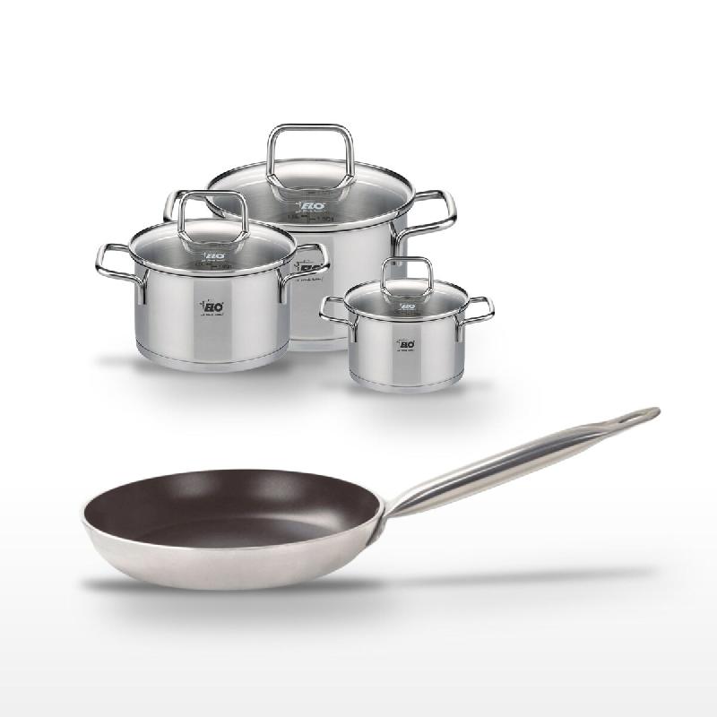Lot Poêle 28 cm Elo Bistro Line & 3 Faitouts Elo Citrin 12/16/20 cm - noir 3176239967548_0