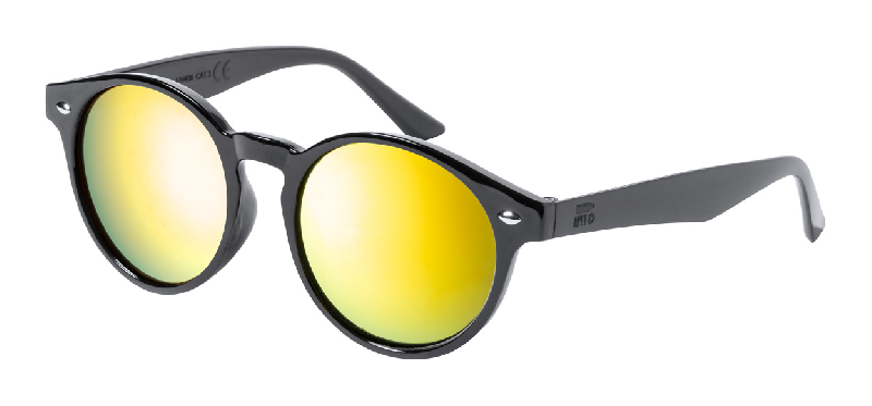 Lunettes de soleil en RPET - Protection UV 400 - Verres métalliques - Couleur jaune_0