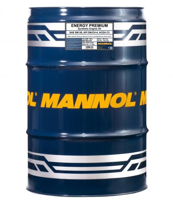 MANNOL - Huile moteur Energy Premium 5W-30 - 208L - MN7908-DR - synthétique, ACEA C3, API SN, VW 502 00_0