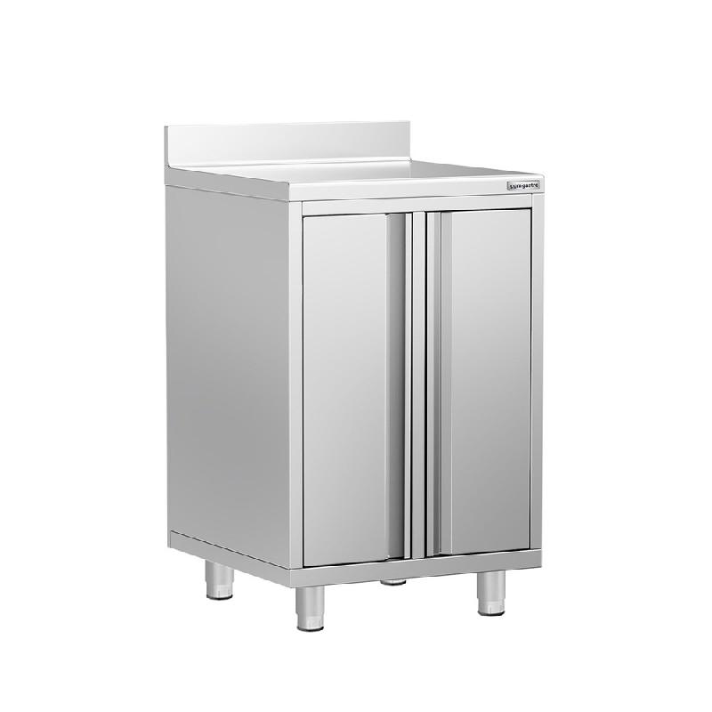Meuble inox pour machine à café - 600 x 600 mm - 2 portes battantes_0