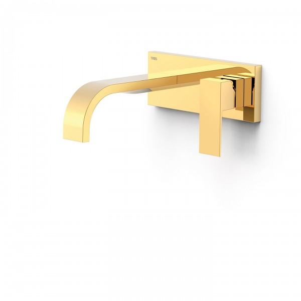 MITIGEUR ÉVIER MURAL CUADRO EXCLUSIVE BEC 180 MM DORÉ (OR) - TRES 00630011OR