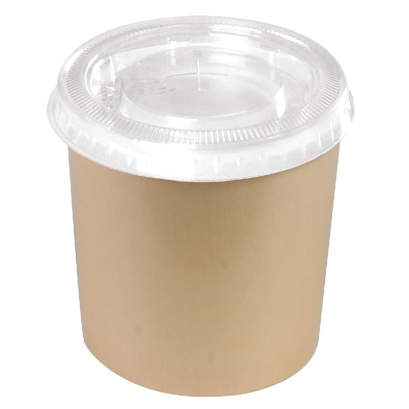 NOVACUP Combo Pot à Glace carton Beige 360ml  ECO PACKCouvercle recyclableSorbet Dessert Glacé    ø102x78mm Idéal Glace Artisanale - Lot de 3000 -_0
