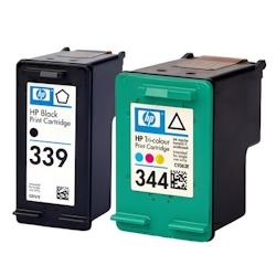 Pack de 2 cartouches d'encre authentiques HP 339/344 Noir et couleurs - programme SECOND - multicolore 3701352378133_0