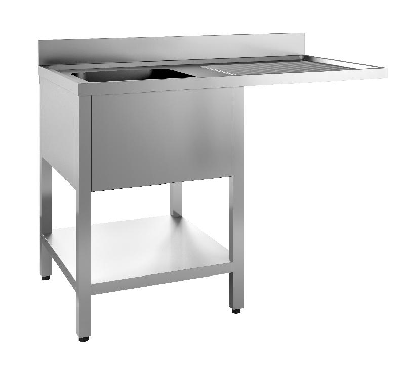 Plonge passage lave vaisselle inox 700 avec étagère bloc évier 1 à ... - P7452.0465_0