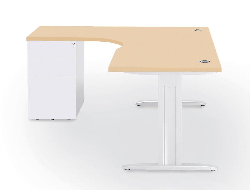 RETOUR CAISSON PORTEUR MÉTALLIQUE, COLORIS CHÊNE/BLANC L.800 X P.600 MM