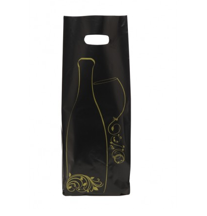Sac plastique Amazone noir - Réf 34178 - pour 2 bouteilles_0