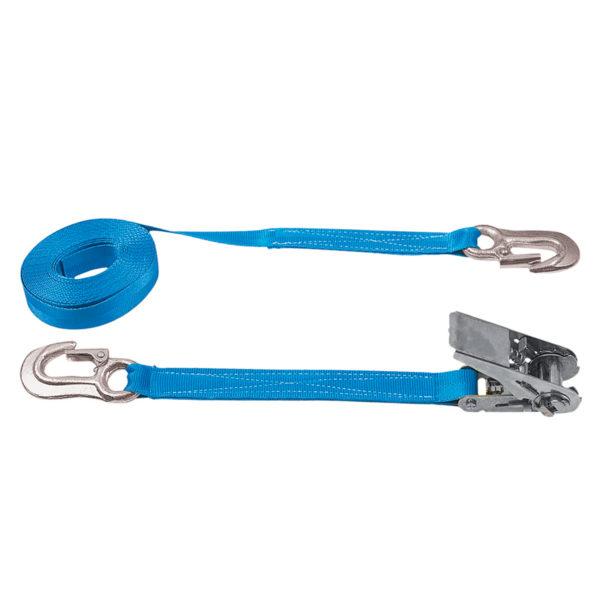 Sangle d'arrimage 25 mm - tendeur à rochet et crochets à linguet - pour transport de motos_0