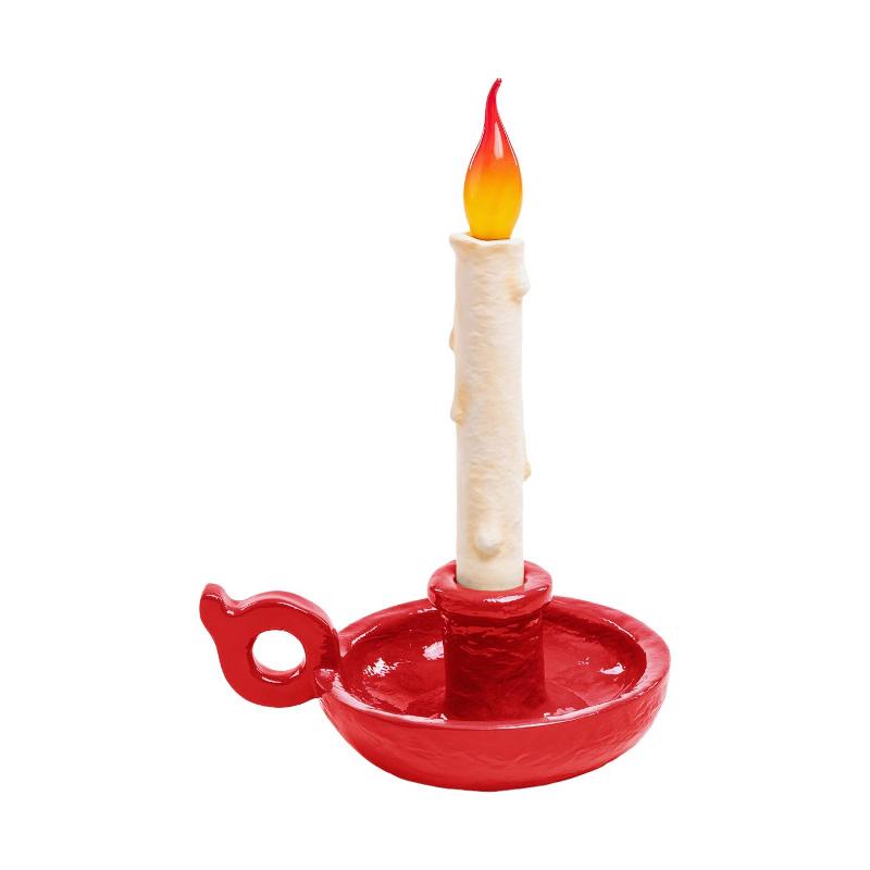 SELETTI LAMPE DE TABLE DÉCO LED GRIMM BUGIA BOUGIE ROUGE