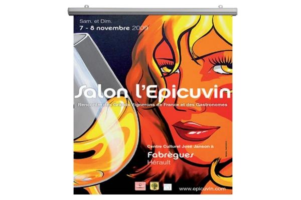Signalétique : porte-affiche autobloquant 42 cm - aluminium avec fixation murale ou suspendue_0