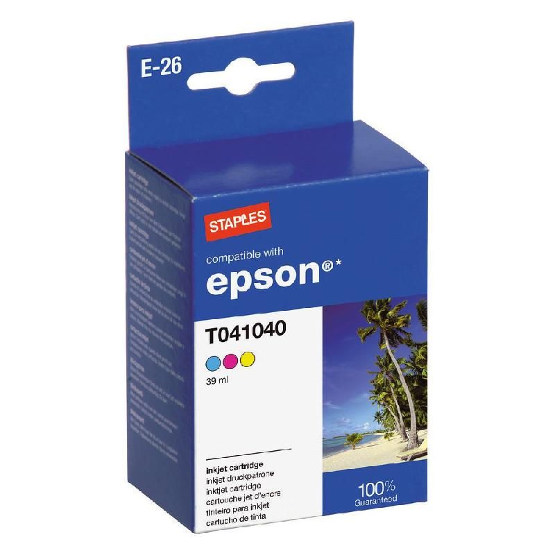 STAPLES CARTOUCHE D'ENCRE COMPATIBLE T0410 (7479379) - COMPATIBLE: EPSON - COULEUR: TRICOLORE