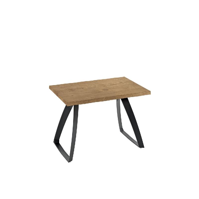 Stones Table basse coulissante, design moderne, plateau en verre effet marbre blanc et structure en métal anthracite - 105 x 60 cm - noir multi-maté_0