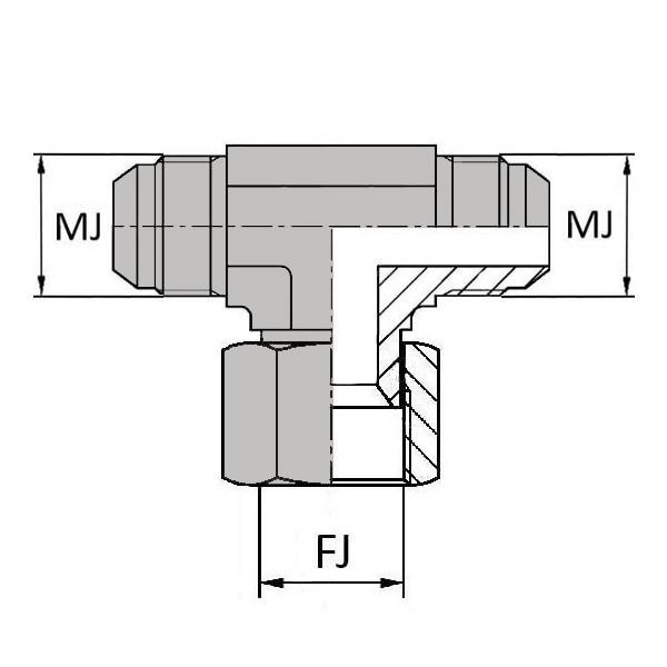 Tés - Orientable renversé mâle JIC cloison - JTMFO00004 - Designation TMFJ OR 7/16_0