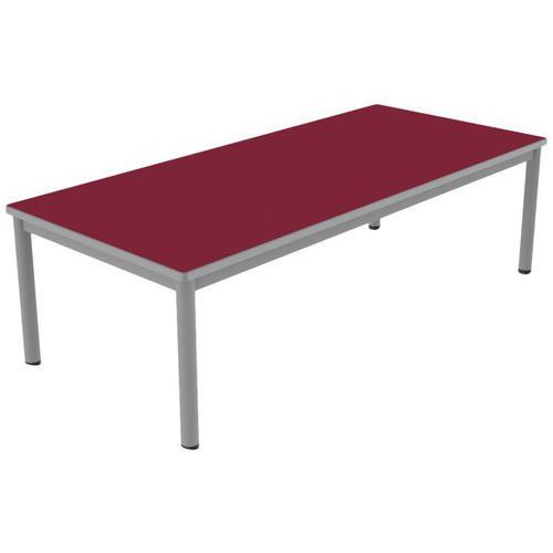 TABLE CARÉLIE MOB 180X80 T2 STRA POLYURÉ. CERISE GRIS/9006 - MOBIDECOR