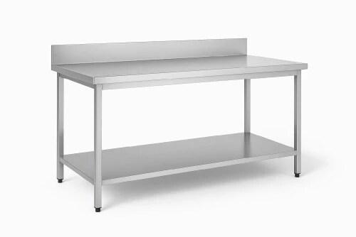 Table de travail en inox avec dosseret 1800 x 600 mm  inoxchr - 3667470000281_0
