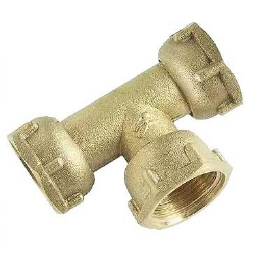 TÉ LAITON MÂLE AVEC 3 ÉCROU PRISONNIERS M 20X27 BRICOZOR