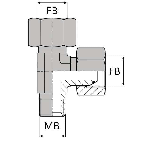 Té orientable renversé femelle tournant BSP x mâle BSP x femelle tournant BSP - 1/4' , 11.44 , 1/4' , 13.15_0