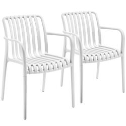 Tectake Chaises de jardin ALCUDIA empilables et résistantes aux intempéries - blanc, Lot de 2 - 406039 - blanc plastique polypropylène 406039_0