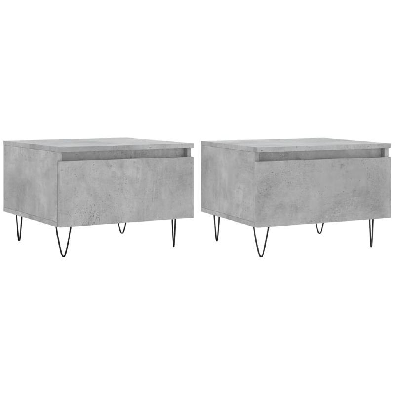 VidaXL Tables basses 2 pcs gris béton 50x46x35 cm bois d'ingénierie Modèle Nova Bar - 830869_0
