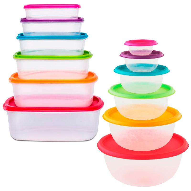 WellHome - Set de 2 jeux de récipients de conservation - multicolore plastique PK5228_0