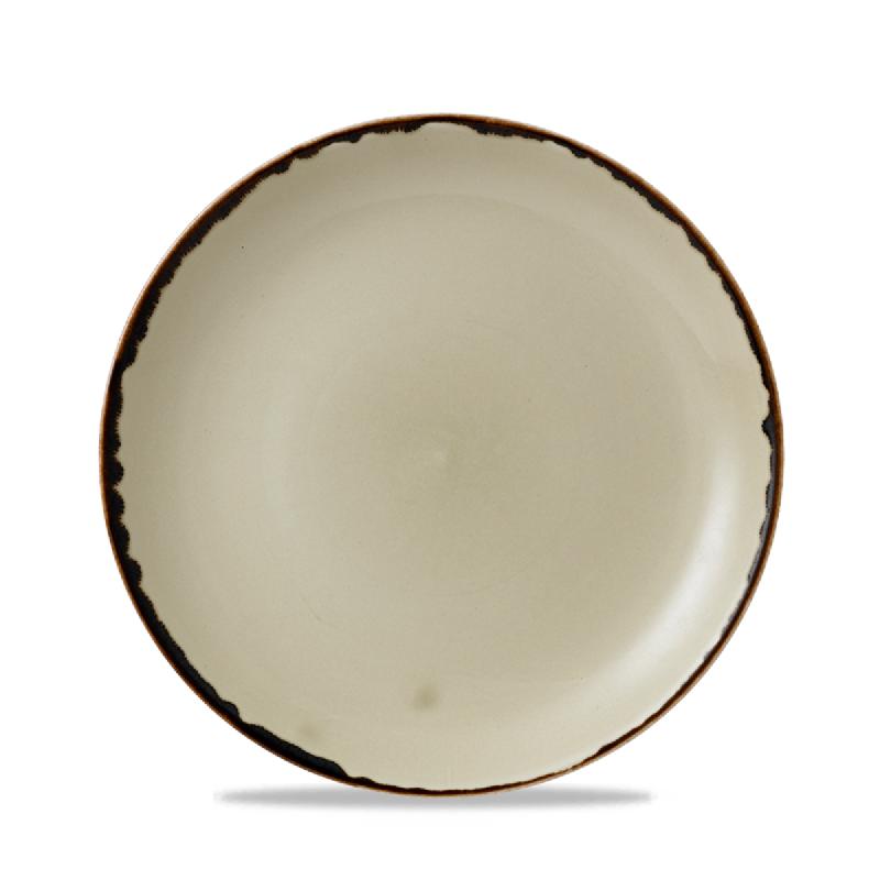 ASSIETTE COUPE PLATE ROND BEIGE PORCELAINE Ø 21,7 CM HARVEST DUDSON