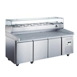 A.C.L - Table réfrigérée 23 portes - 585 L - avec vitrine évaporateur traité - inox MM829158_0