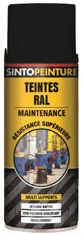 Aérosol noir mat RAL9005 400ml - Peinture antirouille de maintenance - SINTO - 920365 - 849184_0