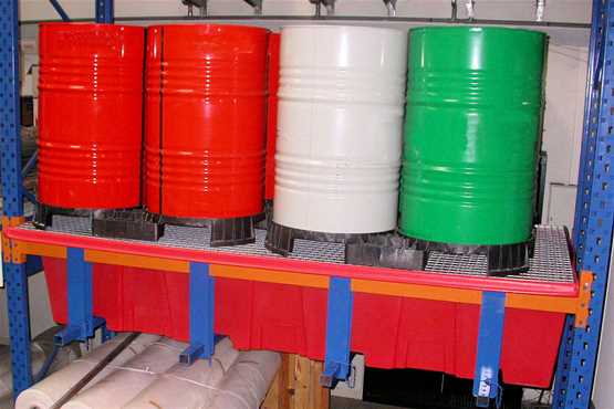 Bac de rétention pour racks - MCCPLAST/2660P-C - 1000L en polyéthylène avec suspentes en acier galvanisé_0