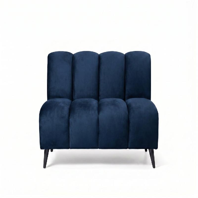 Banquette de restaurant professionnelle CHR Cocoon velours bleu fonçé, 120 cm  France Mobilier CHR - bleu 3760326528837_0