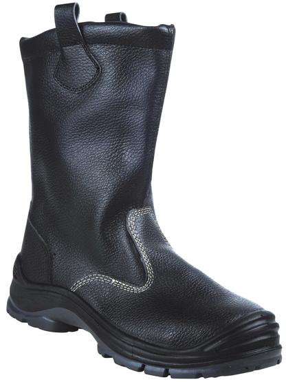 Bottes de sécurité hiver - Fourrées en cuir noir - Normes S3 SRC - Protection renforcée_0